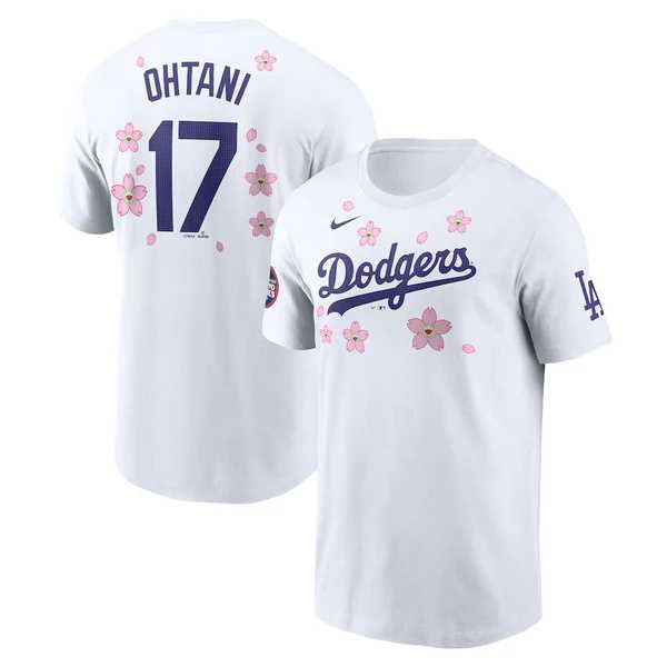 Men's Los Angeles Dodgers #17 Shohei Ohtani White 2025 Tokyo Series Name & Number T-Shirt,We sell and wholesale Men's Los Angeles Dodgers #17 Shohei Ohtani White 2025 Tokyo Series Name & Number T-Shirt on line form chian!
